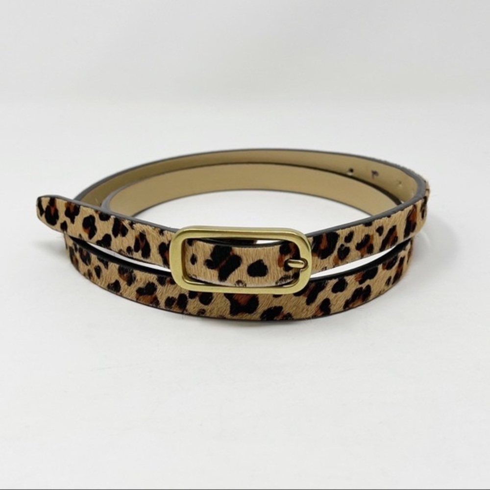 J. Crew Leopard Calf Hair Thin Belt Style 20700